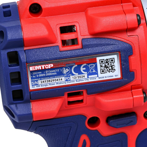 Дриль-шуруповерт акумуляторний EMTOP ECDL205582