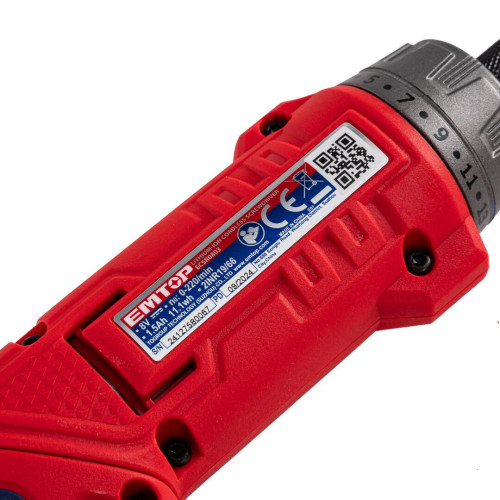 Викрутка акумуляторна EMTOP ECSR0803