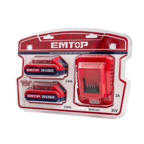 Комплект EMTOP ELBCPK1222 серії P20S 2Ahх2 (зарядний пристрій EFCR20200 + 2 АКБ EBPK20011)
