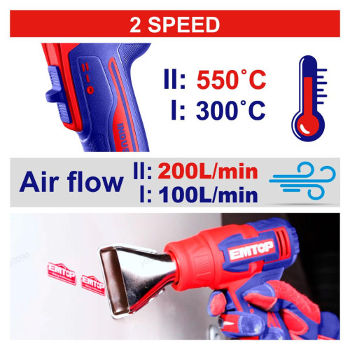 Фен технічний акумуляторний EMTOP EHGN20065